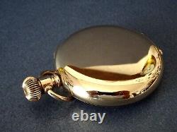 1920s Mint Cond 15 Jewel R/Gold Full Hunter Gents Pocket Watch. PILOT. Antique