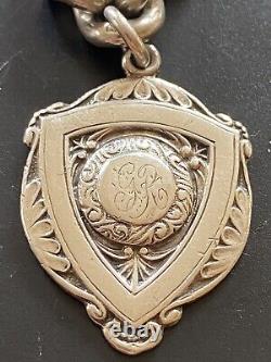 1923 Sterling. 999 Silver Necklace Watch Chain and Fob, approx 72g 16.5 Inches