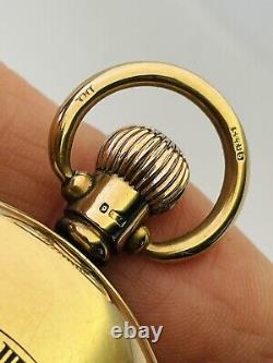 1924 Antique 9 Carat Yellow Gold Half Hunter Pocket Watch Black Numerals & Hands