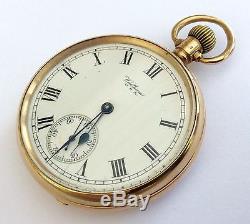 1924 Full Size Antique Solid 9ct Gold Waltham Pocket Watch 83.6 Grams