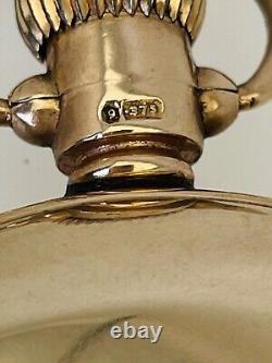 1927 Antique 9ct Yellow Gold Half Hunter Pocket Watch Black Roman Numerals 96.5g