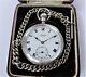 1938 J W Benson Silver Cased 15 Jewelled Swiss Lever Pocket Watch Box And Chain
