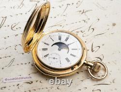 1/4 REPEATING DOUBLE SIDED Full CALENDAR Gold Antique Repeater Pocket Watch