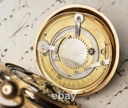 1/4 REPEATING DOUBLE SIDED Full CALENDAR Gold Antique Repeater Pocket Watch