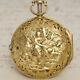 1/8 Repeating 20k Gold Repousse Pair Case Verge Fusee Antique Pocket Watch