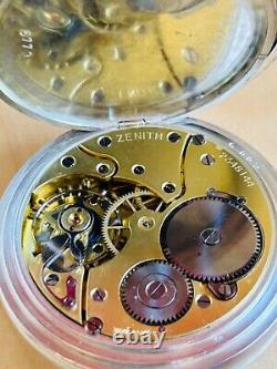 2A438 Antique Zenith silver pocket watch