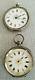 2 Antique Silver Ladies Pocket Watches White Faced Enamelled Hm 3 Bears Untested