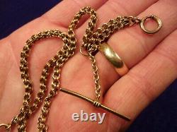 #2 of 2, VERY OLD VTG ANTIQUE 14K ROSE GOLD VICTORIAN ERA POCKET WATCH FOB CHAIN