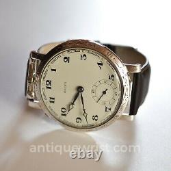 47mm vintage mens Rolex chronometer antique military mens trench watch silver