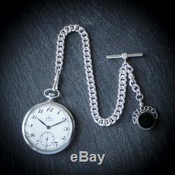 50th Birthday Present Omega Pocket Watch 1970 with Sterling Silver Chain