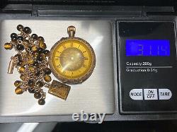 9ct Gold Antique Necklaces And Pocket Watch Scrap Or Wear Over 31 grams