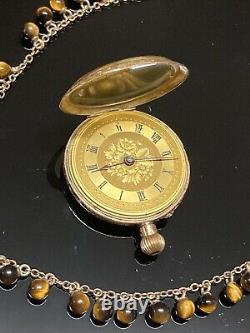 9ct Gold Antique Necklaces And Pocket Watch Scrap Or Wearable Over 31 grams