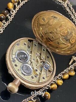 9ct Gold Antique Necklaces And Pocket Watch Scrap Or Wearable Over 31 grams