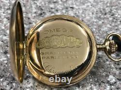 ANTIQUE 1900s 14KT GOLD OMEGA GRAND PRIX PARIS CHRONOMETRE POCKET WATCH