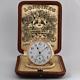 Antique 1905' Longines 18k Solid Gold Enamel Dial Open Face Pocket Watch With Box