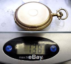 ANTIQUE Extremely Rare Solid 14K Gold INVAR Oversize 60mm Case Pocket Watch 138g