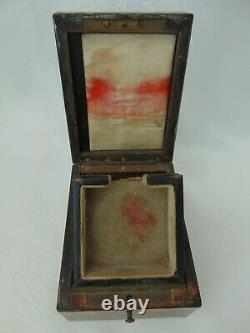 ANTIQUE FRENCH 19th CENTURY VICTORIAN WOODEN POCKET WATCH DISPLAY CASE BOX