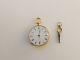 Antique French Solid Gold 18k750 Guilloche Cylinder Key Wind Pocket Watch 19th