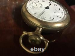 ANTIQUE POCKET WATCH A. W. CO. WALTHAM-15 JEWEL-Subdial-Red Second Indices-1902