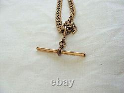 ANTIQUE POCKET WATCH CHAIN 1890s VICTORIAN 12ct ROSE GOLD FILLED ROLLED ALBERT