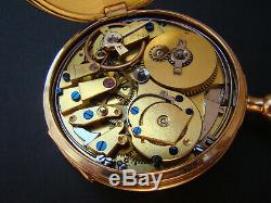 ANTIQUE RARE FRENCH 18K SOLID GOLD DUPLEX QUARTER REPEATER POCKET WATCH c. 1830