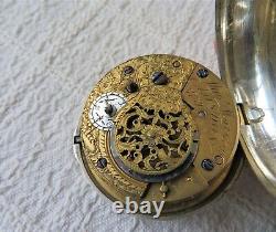 ANTIQUE SILVER PEAR CASE POCKET WATCH, MASTON LOND, 18THC/19THC Mov, later case