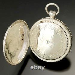 ANTIQUE SILVER VERGE ALARM POCKET WATCH CA1710s FRENCH LOUIS CURE, EARLY ALARM