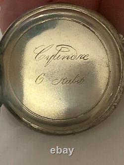 ANTIQUE SOLID SILVER CASED POCKET WATCH Working Condition