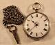 Antique Swiss Silver Ladies Pocket Fob Watch With Chain C1900