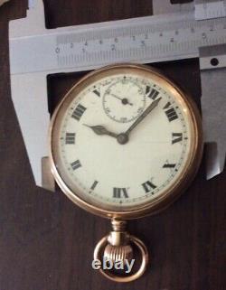 ANTIQUE VICTORIAN LARGE 47mm OPEN FACE GOLD PLATED FILLED POCKET WATCH SWISS MAD