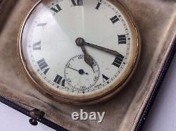 ANTIQUE VICTORIAN LARGE 47mm OPEN FACE GOLD PLATED FILLED POCKET WATCH SWISS MAD