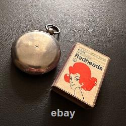 ANTIQUE VINTAGE c1890 W. E STERLING SILVER CASED POCKET WATCH GOOD FOR PARTS