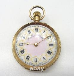 ANTIQUE c1880's J G Graves 14kt Gold Ladies Fob Pocket Watch