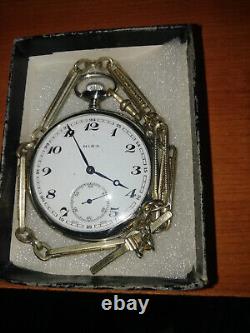 ANTIQUE c1900 Mira silver Plated 50mm Gents Pocket Watch SUPERB F. W. CONDITION