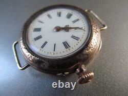 ANTIQUE solid 9ct gold small POCKET WATCH