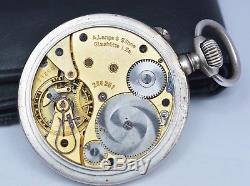 A. Lange & Sohne Veb Glashutte Antique Silver 0.900 Pocket Watch