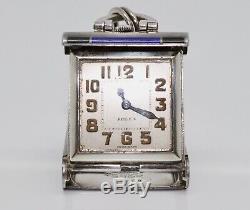 A Splendid Antique Art Deco Sterling Silver 925 Enamelled Rolex Purse Watch