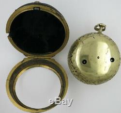 A fine French antique verge alarm pocket watch, Paris, c1680