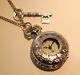 Alice In Wonderland Pocket Watch Necklace -antique Silver Key -jewellery-jewelry