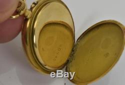 Amazing antique engraved 18k gold&enamel LeCoultre caliber ladies pendant watch