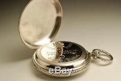 Ancienne montre gousset DUPLEX Chinoise ARGENT 1850 ANTIQUE SILVER POCKET WATCH