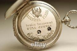 Ancienne montre gousset DUPLEX Chinoise ARGENT 1850 ANTIQUE SILVER POCKET WATCH