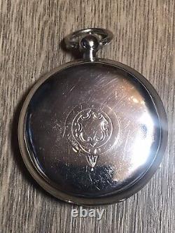 Antiqe Silver 925 halmarked English Lever Pocket Watch 59mm 1920 hand wind