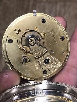 Antiqe Silver 925 halmarked English Lever Pocket Watch 59mm 1920 hand wind