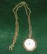 Antique 14k Gold Enamel Ladies Pocket Watch. 585 Swiss With Chain