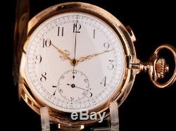 Antique 14K Gold Minute Repeater & Chronometer Pocket Watch. Switzerland, 1900