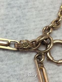 Antique 14K Gold Pocket Watch Chain FOB SOLID Gold HEAVY 28.6 Grams NO RESERVE