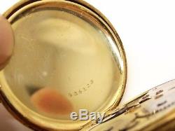 Antique 14K Gold Waltham Pocket Watch 17 Jewel Wind Hunter Case Rose Yellow Runs