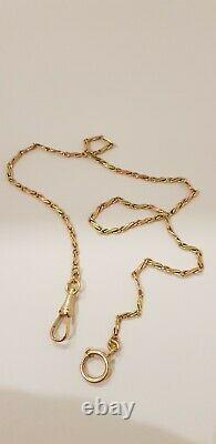 Antique 14K Solid GOLD Two Tones (Yellow & Red) Pocket Watch Chain 9.15 Grams