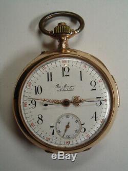 Antique 14K Solid Gold Minute Repeater with Chronograph Pocket Watch